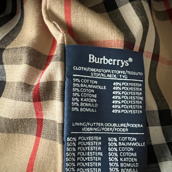 Mens Burberrys Trench Coat Size 36L Nova Check Wool Lining - Picture 16 of 16